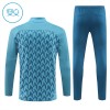 Olympique de Marseille Barn Trenings Collegegenser 2024-25 Kvart-Zip Blå